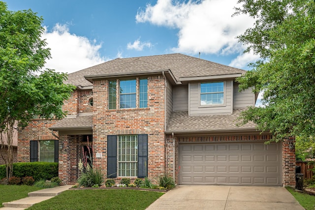7112 Royal Glen Trl, Mckinney, TX 75072 - traditional-style house featuring concrete driveway, roof with shingles, brick siding, and an attached garage