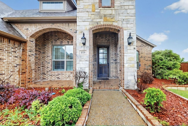 4018 Bear Creek Ct, Celina, TX 75078 - doorway to property featuring brick siding and stone siding