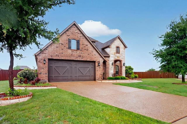 4018 Bear Creek Ct, Celina, TX 75078 - view of front of home featuring brick siding, driveway, a garage, and stone siding
