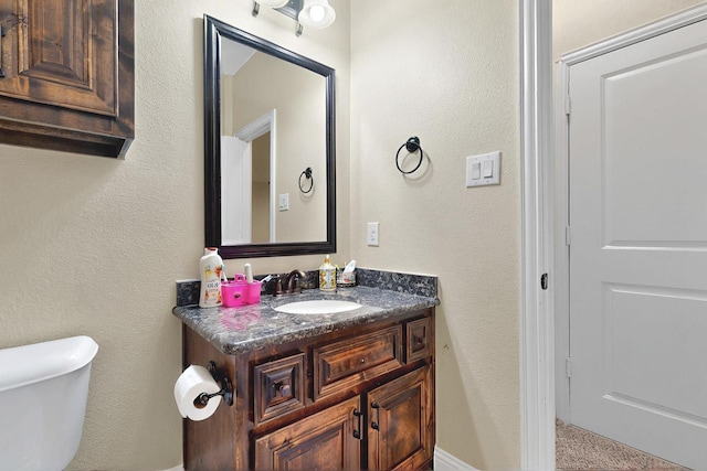 4018 Bear Creek Ct, Celina, TX 75078 - half bathroom featuring vanity and toilet