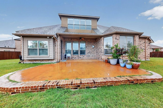 4018 Bear Creek Ct, Celina, TX 75078 - back of house with brick siding, a patio area, and a ceiling fan