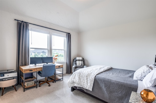 5208 Westfield Dr, Parker, TX 75002 - bedroom featuring light colored carpet, lofted ceiling, and an office area