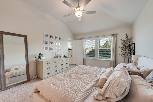 148 Greenback Trl, Fort Worth, TX 76131 - bedroom featuring lofted ceiling, light colored carpet, and a ceiling fan