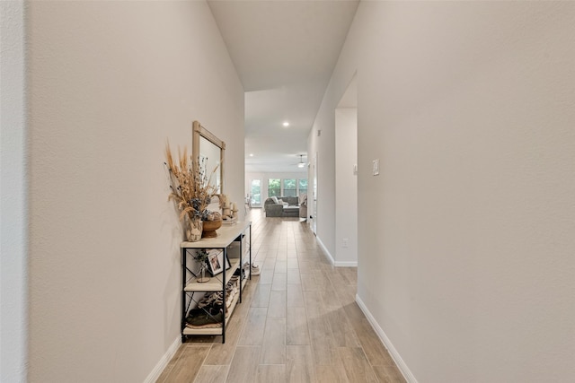 148 Greenback Trl, Fort Worth, TX 76131 - corridor featuring recessed lighting, baseboards, and light wood-style flooring