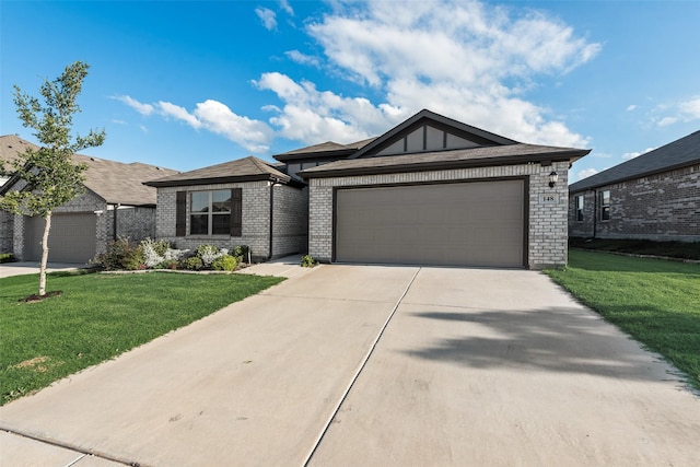 148 Greenback Trl, Fort Worth, TX 76131 - single story home with brick siding, an attached garage, and a front lawn