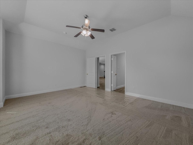 unfurnished bedroom featuring carpet, baseboards, and a ceiling fan