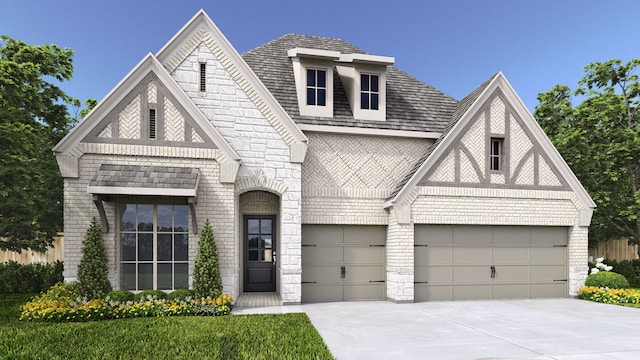 2101 Pleasant Run Ln, Fort Worth, TX 76008 - view of front facade featuring driveway, stone siding, and brick siding