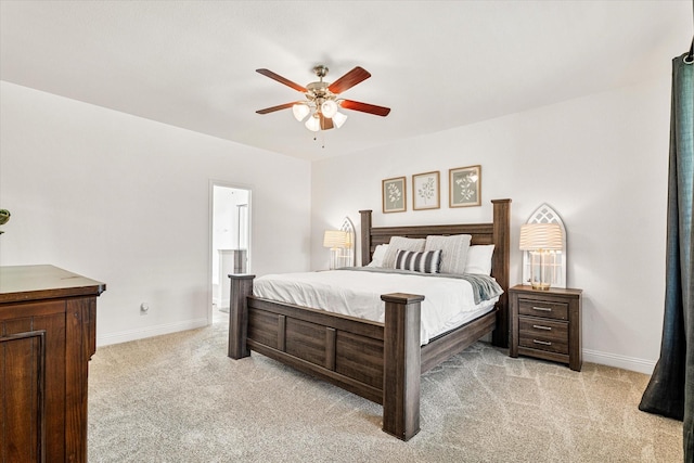 6273 El Capitan St, Fort Worth, TX 76179 - bedroom with light carpet, baseboards, and ceiling fan