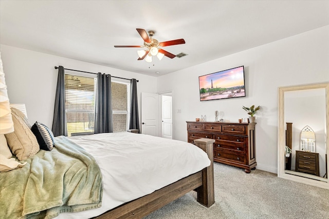 6273 El Capitan St, Fort Worth, TX 76179 - bedroom with light carpet, ceiling fan, and baseboards