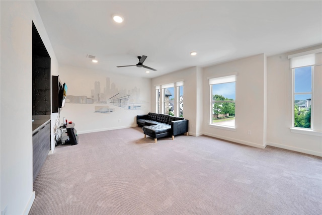 3520 Valmur Ave, Colleyville, TX 76034 - sitting room with carpet floors, ceiling fan, baseboards, and recessed lighting