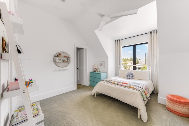 6905 Northridge Dr, Dallas, TX 75214 - bedroom featuring light colored carpet, lofted ceiling, and baseboards