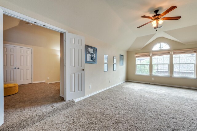 314 Trakehner Trl, Celina, TX 75009 - carpeted spare room with ceiling fan, lofted ceiling, and baseboards