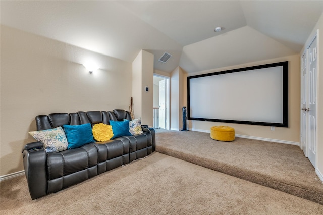 314 Trakehner Trl, Celina, TX 75009 - carpeted home theater featuring vaulted ceiling and baseboards