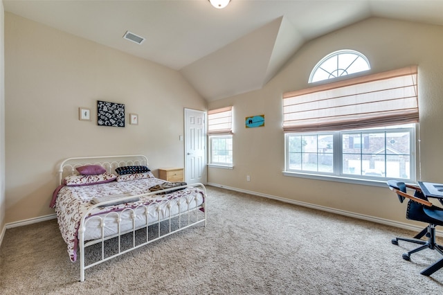 314 Trakehner Trl, Celina, TX 75009 - bedroom with carpet floors, lofted ceiling, multiple windows, and baseboards
