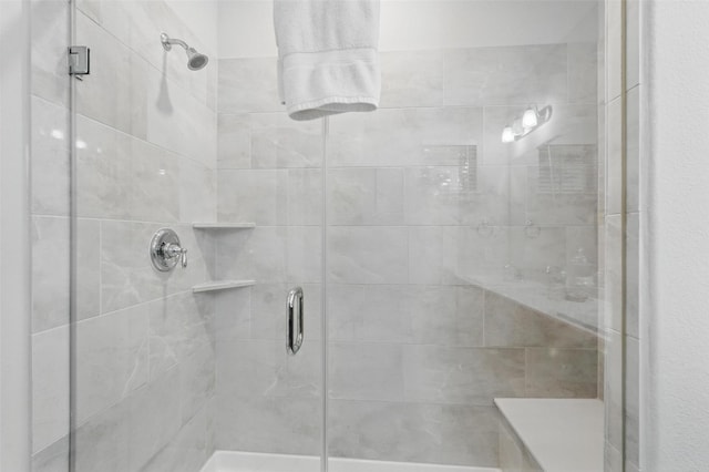 full bathroom with a stall shower