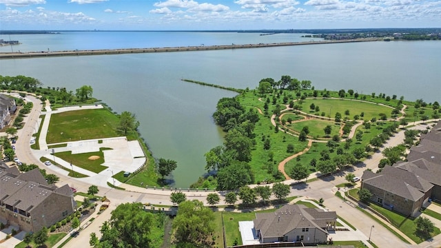 aerial overview of property's location featuring a nearby body of water