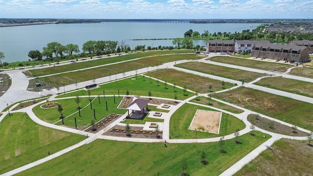 aerial view of a nearby body of water