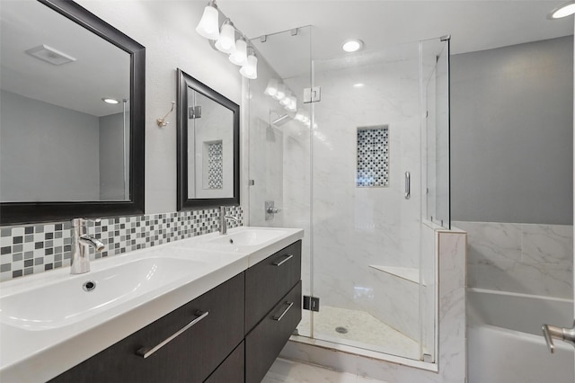 9826 Bent Branch Ln, Dallas, TX 75243 - bathroom featuring a bath and a stall shower
