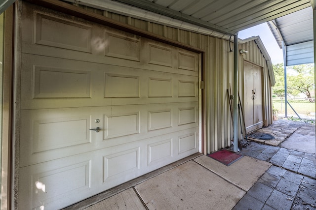 view of garage