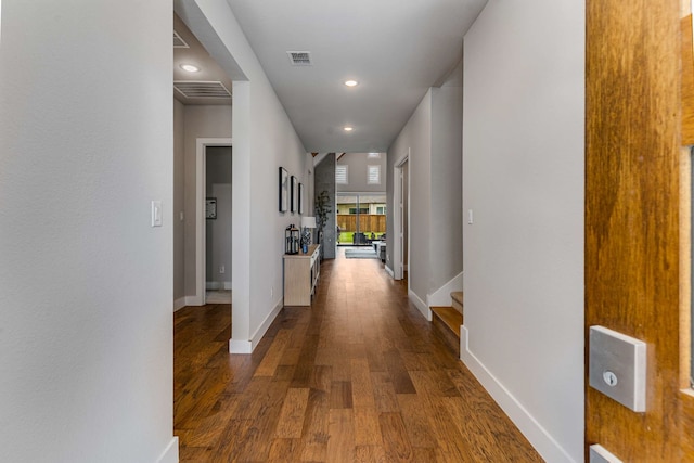 175 Stirling Dr, Argyle, TX 76226 - hallway featuring wood finished floors, baseboards, and recessed lighting