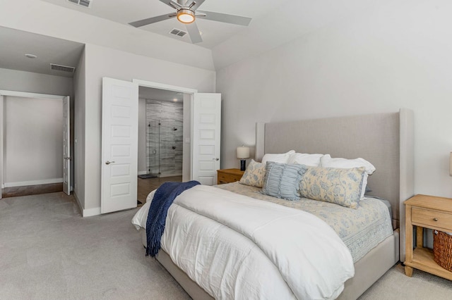 175 Stirling Dr, Argyle, TX 76226 - bedroom with light carpet, connected bathroom, baseboards, and a ceiling fan