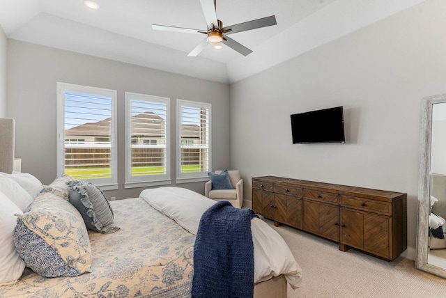 175 Stirling Dr, Argyle, TX 76226 - bedroom with light colored carpet, ceiling fan, and recessed lighting