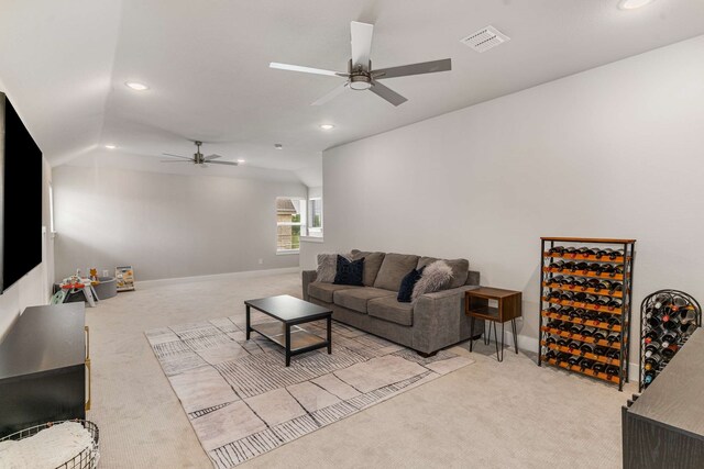 175 Stirling Dr, Argyle, TX 76226 - living room with carpet flooring, ceiling fan, recessed lighting, and baseboards