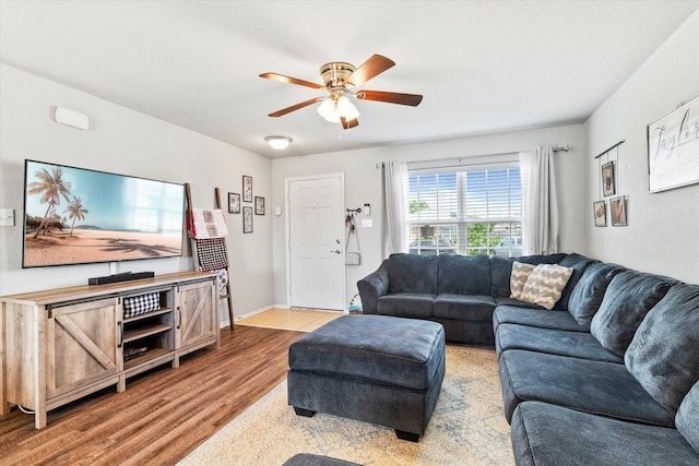 240 Willow Creek Ln, Terrell, TX 75160 - living area featuring wood finished floors and ceiling fan