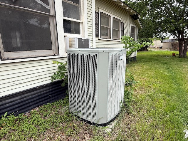 exterior view of central air condition unit and cooling unit