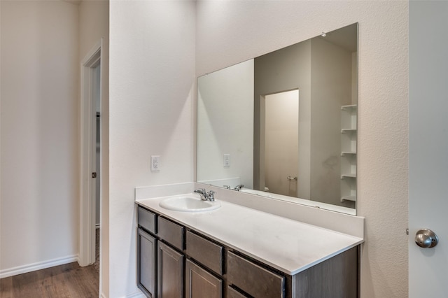 13156 Sanctuary Dr, Providence Village, TX 76227 - bathroom with wood finished floors and vanity