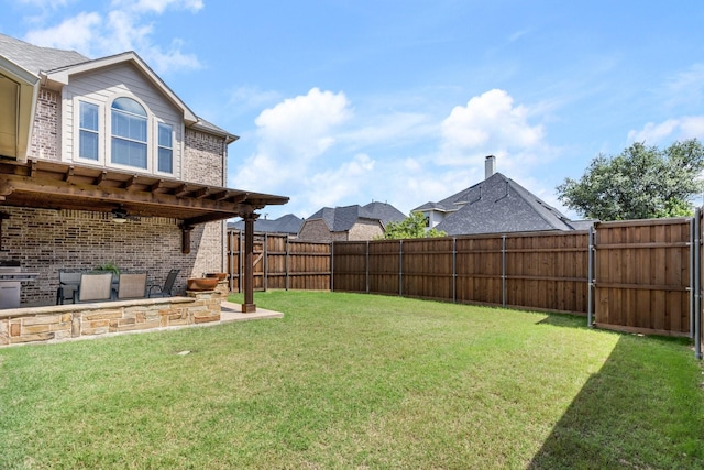 3455 Crosshaven Ln, Frisco, TX 75033 - view of yard featuring a ceiling fan and a patio