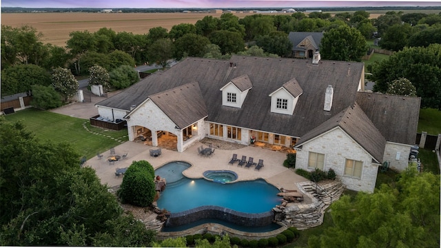 1020 Canyon Trl, Waco, TX 76657 - aerial view of property's location featuring a pool
