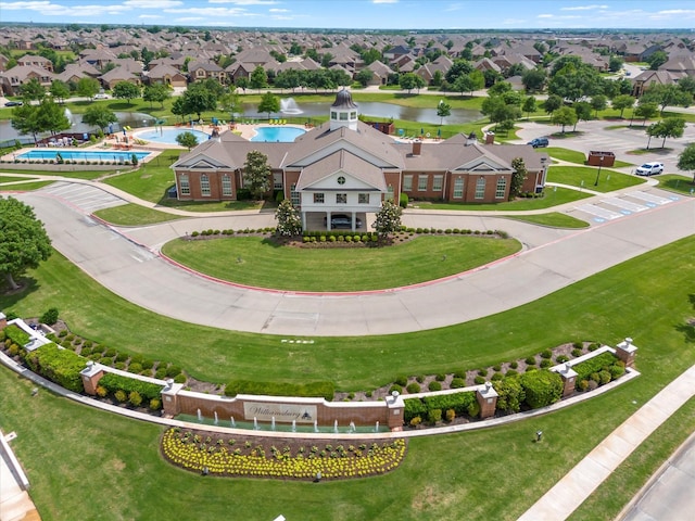 223 Exploration Way, Fate, TX 75189 - aerial view of residential area with a nearby body of water and a pool