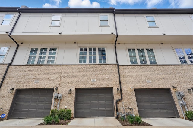 view of building exterior with a garage