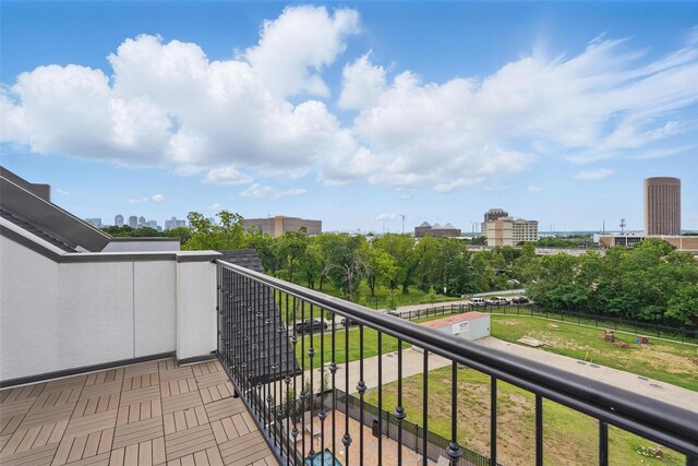 balcony with a view of city