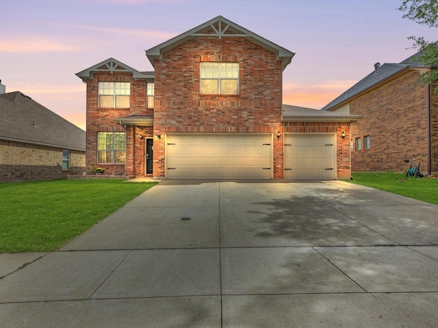 5221 Wheat Sheaf Trl, Fort Worth, TX 76179 - traditional-style home featuring brick siding, a front lawn, and driveway
