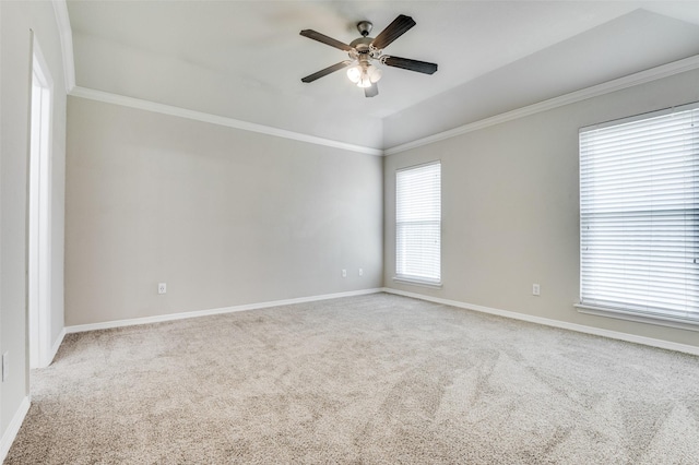 110 Commonwealth Cir, Waxahachie, TX 75165 - carpeted empty room with a ceiling fan, baseboards, and ornamental molding