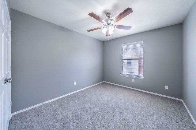 4928 Heather Glen Trl, Mckinney, TX 75070 - carpeted spare room featuring baseboards and ceiling fan