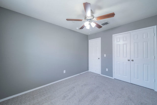 4928 Heather Glen Trl, Mckinney, TX 75070 - unfurnished bedroom featuring carpet floors, baseboards, a closet, and ceiling fan