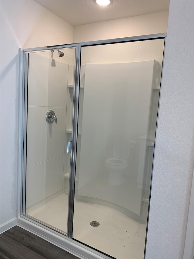 2617 Silver Leaf Ln, Anna, TX 75409 - full bath with a shower stall and wood finished floors