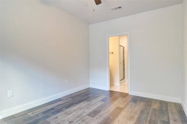 4363 Lisbon St, Fort Worth, TX 76107 - spare room featuring a ceiling fan, wood finished floors, and baseboards