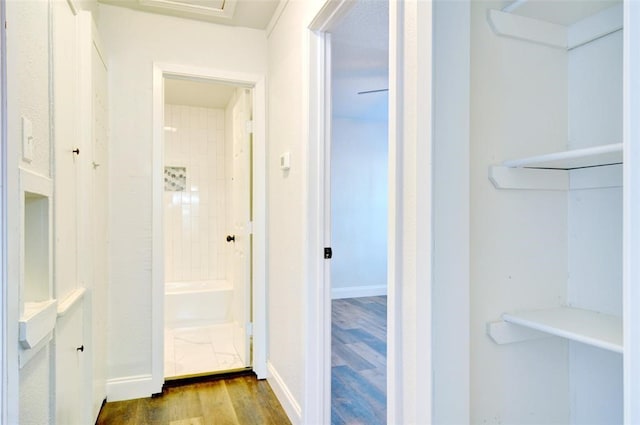 4363 Lisbon St, Fort Worth, TX 76107 - hallway featuring wood finished floors