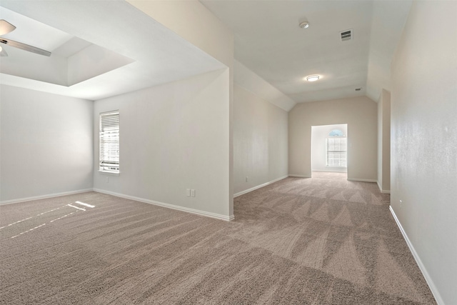 10101 Waterview Pkwy, Rowlett, TX 75089 - additional living space with carpet flooring, healthy amount of natural light, a ceiling fan, lofted ceiling, and baseboards