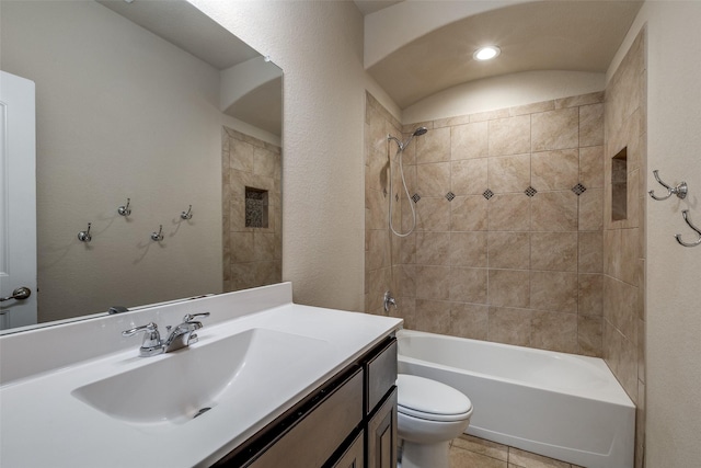 1004 Pierz Dr, Fort Worth, TX 76177 - full bath with toilet, shower / bathtub combination, vanity, and tile patterned flooring