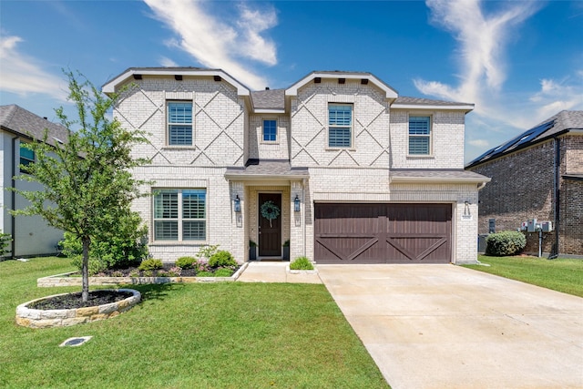 3008 Tea Olive Dr, Heath, TX 75126 - view of front of property featuring a garage, brick siding, concrete driveway, and a front yard