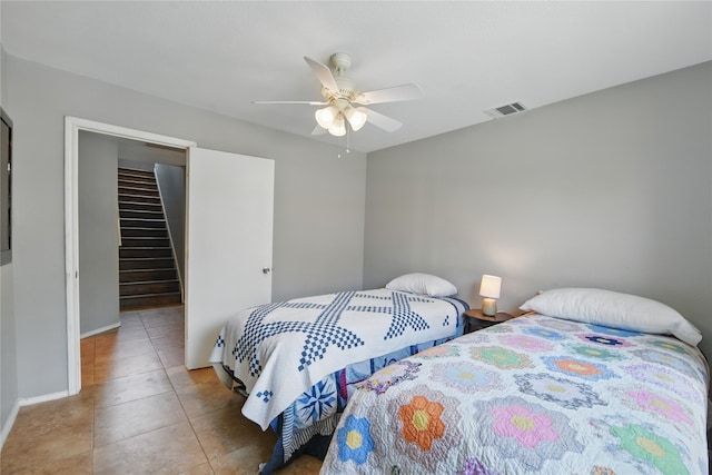 1833 Ramada Trl, Fort Worth, TX 76247 - bedroom featuring tile patterned flooring, ceiling fan, and baseboards