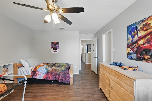 1833 Ramada Trl, Fort Worth, TX 76247 - bedroom with wood finished floors, ceiling fan, and baseboards