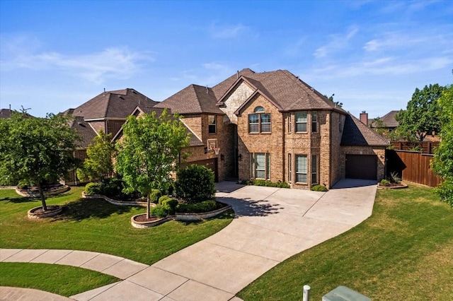 view of front of home featuring concrete driveway, brick siding, and a garage
