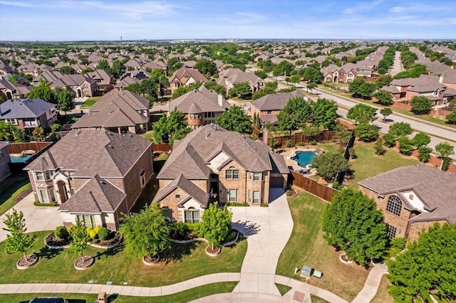 720 Bonham Dr, Prosper, TX 75078 - aerial perspective of suburban area featuring a pool area