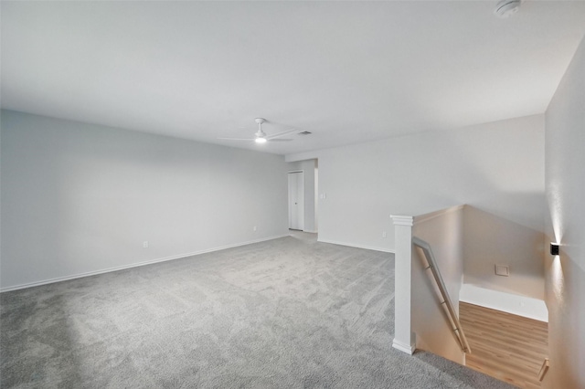 3169 Longbow Dr, Grand Prairie, TX 75052 - carpeted empty room featuring a ceiling fan, baseboards, and a smoke detector